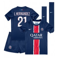 Paris Saint-Germain Lucas Hernandez #21 Koti Peliasu Lasten 2024-25 Lyhythihainen (+ Lyhyet housut)